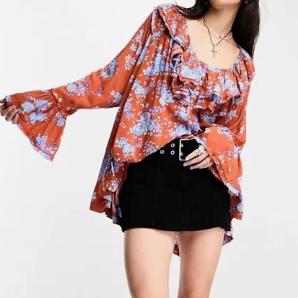 Free People- Loretta Floral Tunic Top